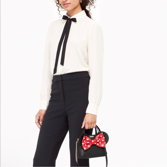 Kate Spade Minnie Mouse Mini Maise Crossbody Bag Purse Disney Black Ears Leather - Picture 7 of 16